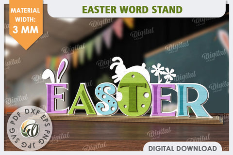 Easter Stand Laser Cut. 3D Easter Decor. Spring Decor SVG SVG Evgenyia Guschina 