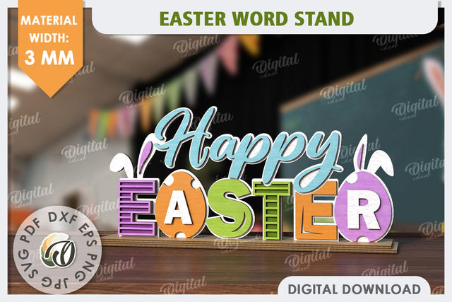 Easter Stand Laser Cut. 3D Easter Decor. Spring Decor SVG SVG Evgenyia Guschina 