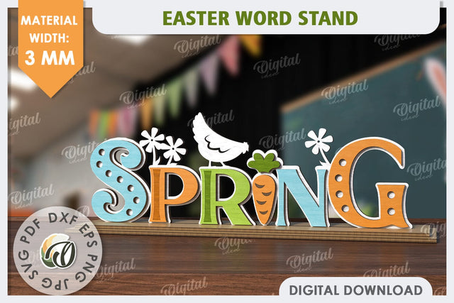 Easter Stand Laser Cut. 3D Easter Decor. Spring Decor SVG SVG Evgenyia Guschina 