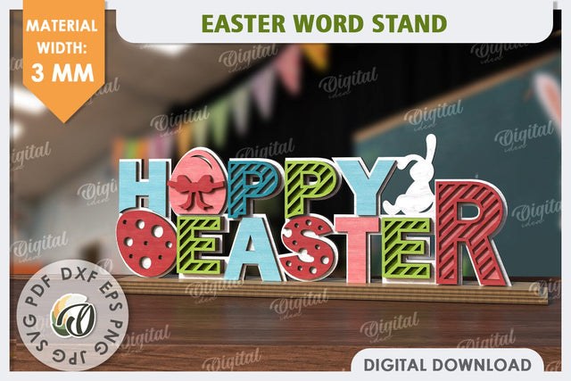 Easter Stand Laser Cut. 3D Easter Decor. Spring Decor SVG SVG Evgenyia Guschina 