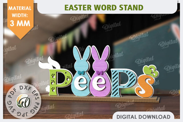 Easter Stand Laser Cut. 3D Easter Decor. Spring Decor SVG SVG Evgenyia Guschina 
