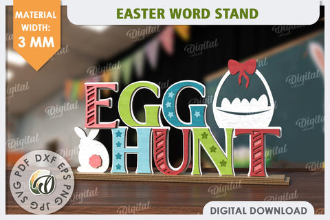 Easter Stand Laser Cut. 3D Easter Decor. Spring Decor SVG SVG Evgenyia Guschina 