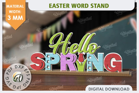 Easter Stand Laser Cut. 3D Easter Decor. Spring Decor SVG SVG Evgenyia Guschina 