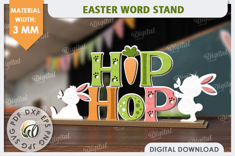 Easter Stand Laser Cut. 3D Easter Decor. Spring Decor SVG SVG Evgenyia Guschina 