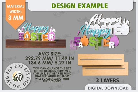 Easter Stand Laser Cut. 3D Easter Decor. Spring Decor SVG SVG Evgenyia Guschina 