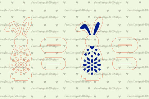Easter stand laser cut, Bunny with flowers decoration SVG AnastasiyaArtDesign 
