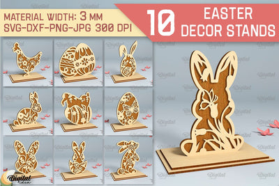 Easter Stand SVG Bundle. Easter Decor Laser Cut SVG Evgenyia Guschina 