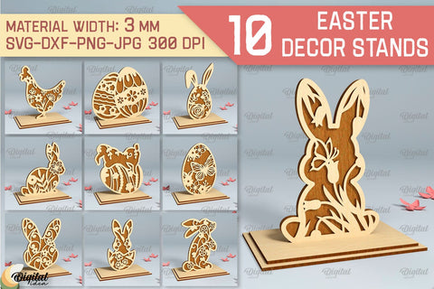 Easter Stand SVG Bundle. Easter Decor Laser Cut SVG Evgenyia Guschina 