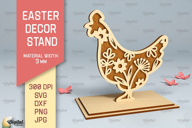 Easter Stand SVG. Easter Decor Laser Cut. Easter Chick SVG SVG Evgenyia Guschina 