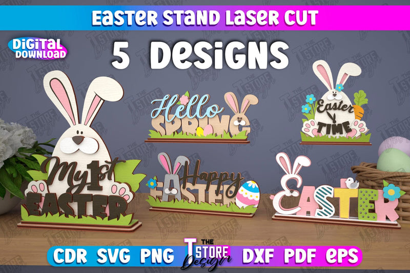 Easter Stands Bundle | Easter Bunny | Home Décor | Easter Signs | Easter Décor | CNC Files SVG The T Store Design 