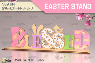Easter Stands SVG. 3D Stands Laser Cut. Blessed SVG SVG Evgenyia Guschina 