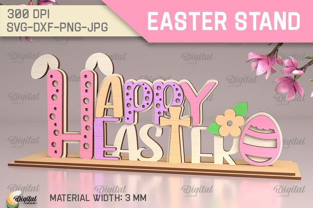 Easter Stands SVG. 3D Stands Laser Cut. Happy Easter SVG SVG Evgenyia Guschina 