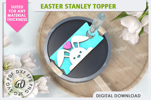 Easter Stanley Toppers Laser Cut Bundle. Easter Decor SVG SVG Evgenyia Guschina 