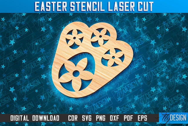 Easter Stencil | Stencil Laser Cut Design | CNC Files SVG Fly Design 