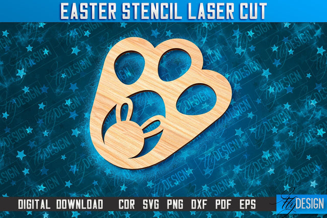 Easter Stencil | Stencil Laser Cut Design | CNC Files SVG Fly Design 