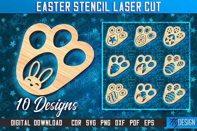 Easter Stencil | Stencil Laser Cut Design | CNC Files SVG Fly Design 