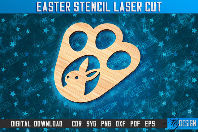 Easter Stencil | Stencil Laser Cut Design | CNC Files SVG Fly Design 