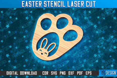 Easter Stencil | Stencil Laser Cut Design | CNC Files SVG Fly Design 