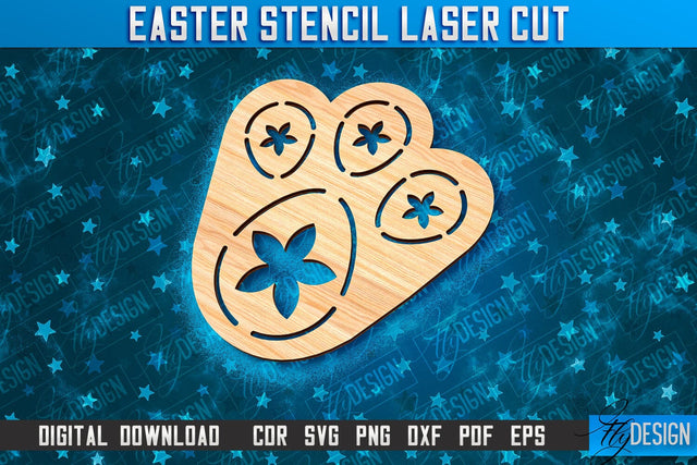 Easter Stencil | Stencil Laser Cut Design | CNC Files SVG Fly Design 