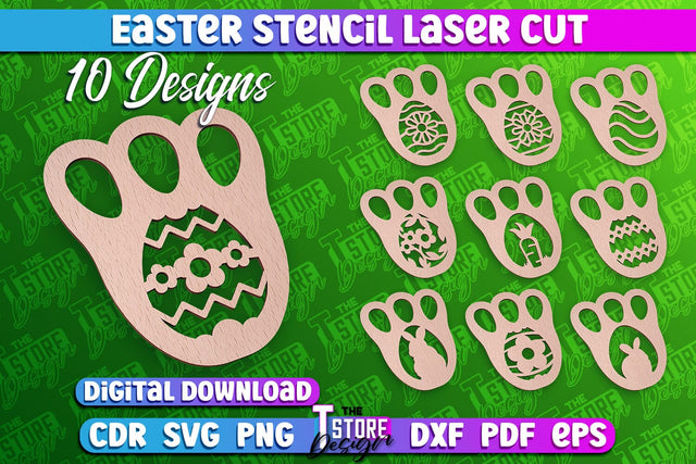 Easter Stencil | Stencil Laser Cut Design | Easter Design | CNC Files SVG The T Store Design 