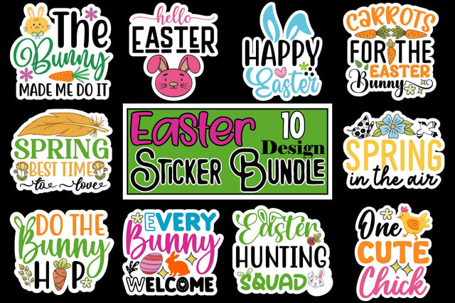 Easter Sticker Bundle, Easter SVG CUt File, Happy Easter Day, Easter Qoutest, Easter SVG BUndle Easter Sublimation Bundle, Easter T-shirt BUndle Sublimation Insomnia Std 