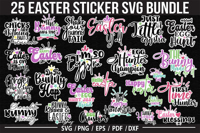 Easter Sticker Bundle SVG, HAppy Easter SVG orpitasn 