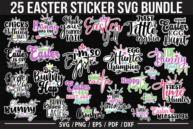 Easter Sticker Bundle SVG, HAppy Easter SVG orpitasn 