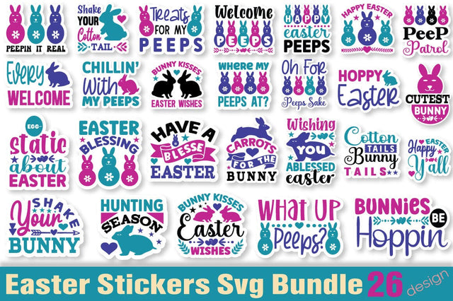 Easter Stickers Svg Bundle SVG Angelina750 