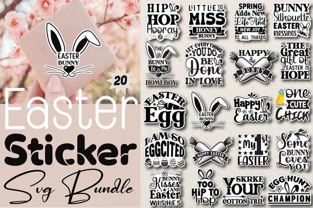 Easter stickers Svg Bundle SVG Angelina750 
