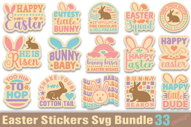 Easter Stickers Svg Bundle SVG Angelina750 