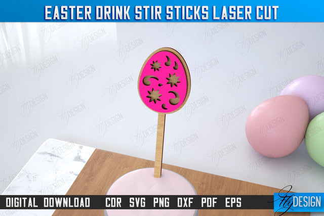 Easter Sticks Stirring Drink | Drink Stirrers | Cocktail Stirrers | Drinks Markers | CNC File SVG Fly Design 