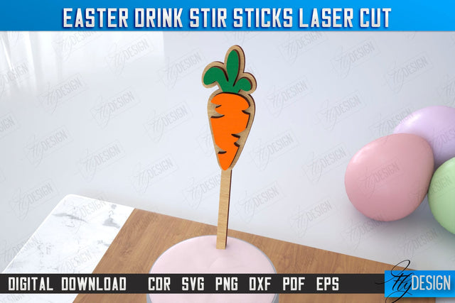 Easter Sticks Stirring Drink | Drink Stirrers | Cocktail Stirrers | Drinks Markers | CNC File SVG Fly Design 