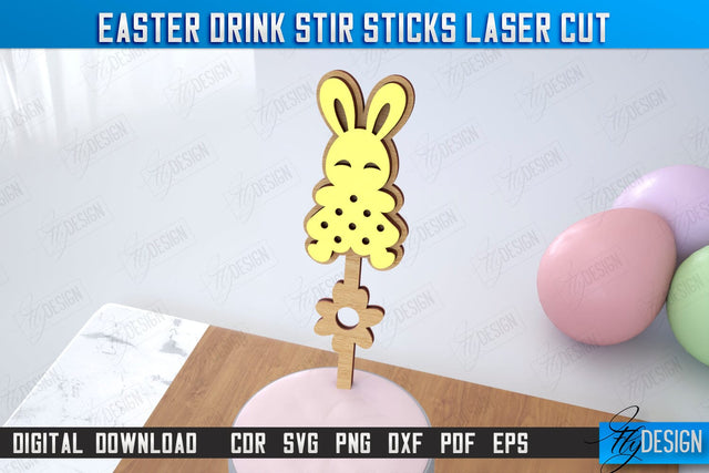 Easter Sticks Stirring Drink | Drink Stirrers | Cocktail Stirrers | Drinks Markers | CNC File SVG Fly Design 