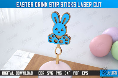 Easter Sticks Stirring Drink | Drink Stirrers | Cocktail Stirrers | Drinks Markers | CNC File SVG Fly Design 