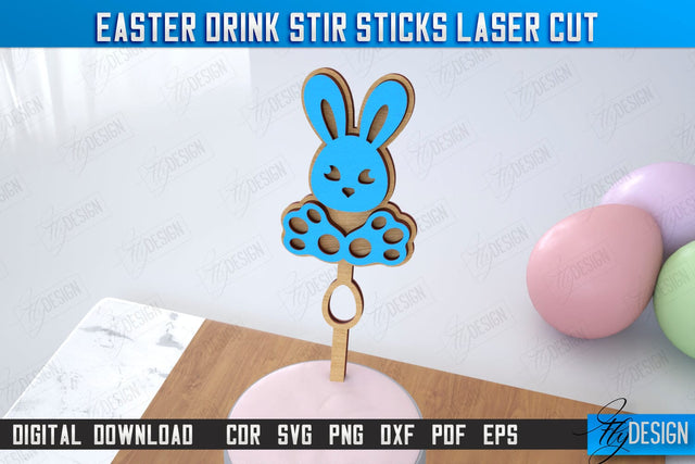 Easter Sticks Stirring Drink | Drink Stirrers | Cocktail Stirrers | Drinks Markers | CNC File SVG Fly Design 