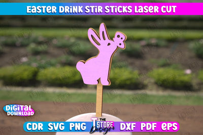 Easter Sticks Stirring Drink | Drink Stirrers | Cocktail Stirrers | Drinks Markers | CNC File SVG The T Store Design 