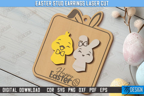 Easter Stud Earrings Bundle | Spring Design | Easter Signs | Accessories | CNC Files SVG Fly Design 