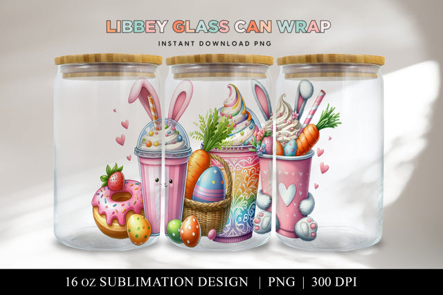 Easter Sublimation Design for Libbey Glass Can Wrap Sublimation BijouBay 