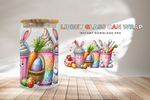 Easter Sublimation Design for Libbey Glass Can Wrap Sublimation BijouBay 