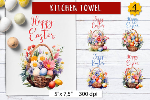 Easter sublimation towel | Kitchen towel sublimation design Sublimation Olga Boat Design 