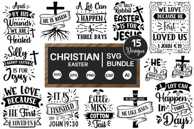Easter SVG Bundle, Christian Easter SVG Bundle, VGs,Quotes and Sayings,Food & Drink,On Sale, Print & Cut SVG DesignPlante 503 