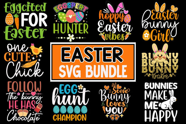 Easter SVG Bundle, Easter Sublimation Bundle, Easter T-shirt Design Bundle, Easter SVG Cut File, Happy Easter Day SVG Insomnia Std 