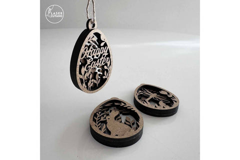Easter Tags Bundle, Multilayer Templates SVG LaserCutano 
