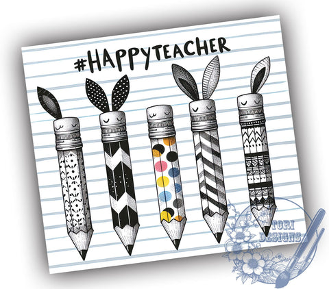 Easter Teacher 20oz Skinny Tumbler, Happy Easter Tumbler Png, Straight & Tapered Tumbler Wrap, Instant Digital Download Sublimation ToriDesigns 