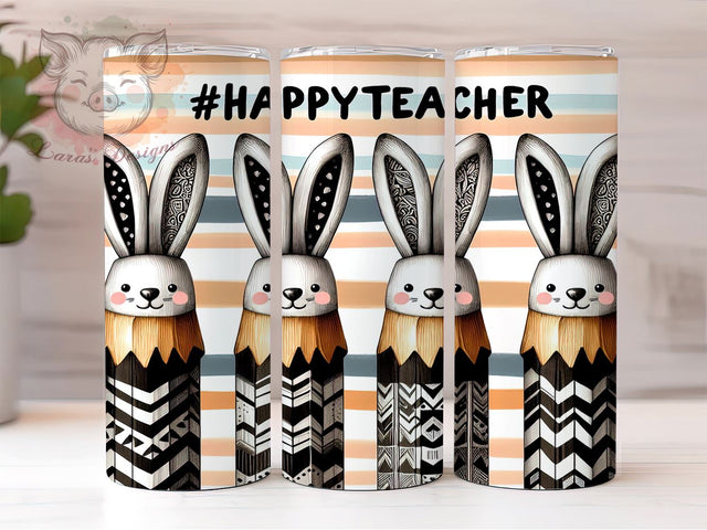 Easter Teacher 20oz Tumbler Png, Straight & Tapered Tumbler Png, Happy Easter Tumbler Png, Digital Download PNG Sublimation Lara' s Designs 
