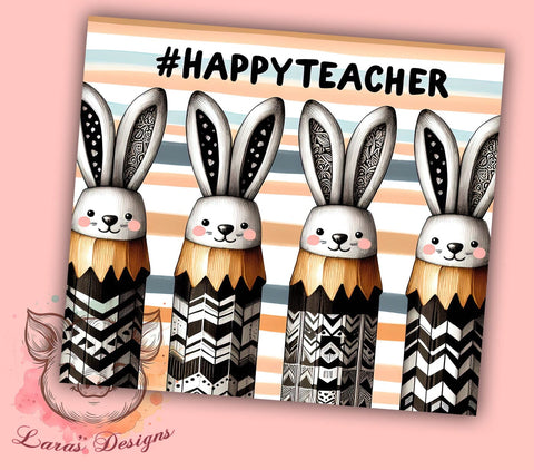 Easter Teacher 20oz Tumbler Png, Straight & Tapered Tumbler Png, Happy Easter Tumbler Png, Digital Download PNG Sublimation Lara' s Designs 