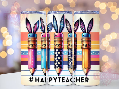 Easter Teacher 20oz Tumbler Wrap Sublimation Design, Straight Tapered Tumbler Wrap, Happy Easter Tumbler Png, Instant Digital Download Sublimation SvggirlplusArt 