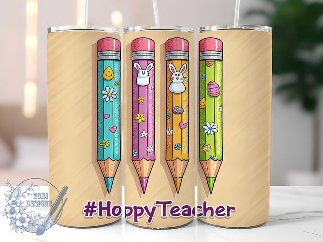 Easter Teacher, Hoppy Teacher, 20oz Tumbler, Sublimation Design, Teacher Gift, Easter Gift, Spring Decor Sublimation ToriDesigns 