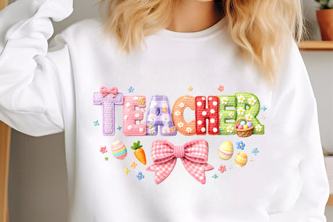 Easter Teacher Png, Happy Easter Png Sublimation designmaster24 