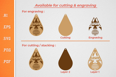 Easter Teardrop Earrings - SVG Cut Files 1 SVG Slim Studio 